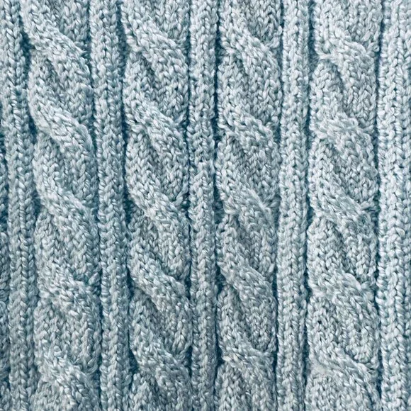 ✨Karen Scott Sz L Womens Cable-Knit Gramma chunky Sweater classic top Brightblue - Picture 5 of 6